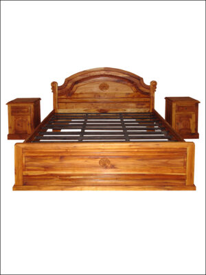Batavia Solid Teak, Indiana Bed with carving