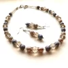 MISHE, Crystal & Textured Pearl Necklace & Earring & Bracelet
