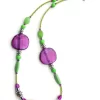 MISHE, Bright Purple & Lime Green Necklace