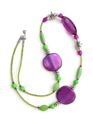Mishe, Purple & Lime necklace