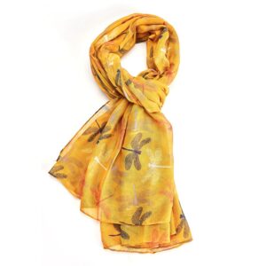 Scarf, Chic Dragonflies, Yellow