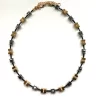 Black & Gold Hematite & Crystal Cube Necklace by Mishe designs