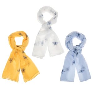 Scarf Blue Bees Glitter