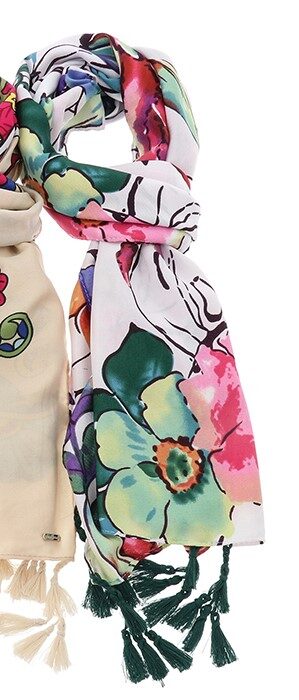 Scarf Colourful Florals Green base Scarf Wrap