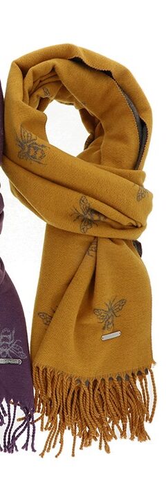 Scarf Two Tone, Happy Bees, Mustard