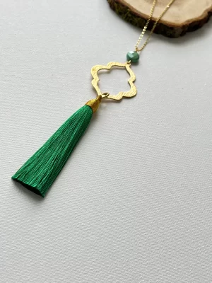 Green Tassel Necklace