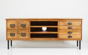 HABERDASHERY TV Unit, 2 door 3 open shelves