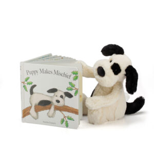 Jellycat Puppy Makes Mischief Book & Bashful Puppy Medium