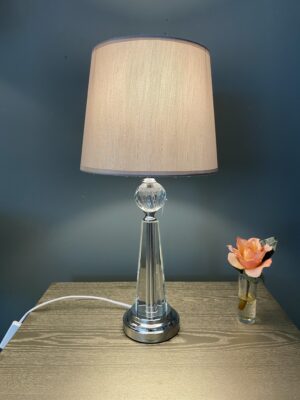 Table Lamp Q Chrome & Glass H.51cm