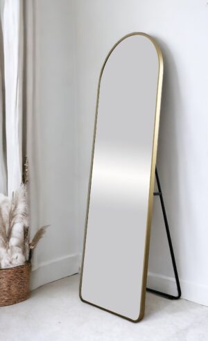 Mirror Gold, Free standing, Oval top H.164cm