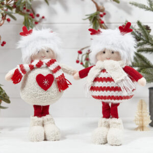 Striped Standing Girl & Boy with antlers