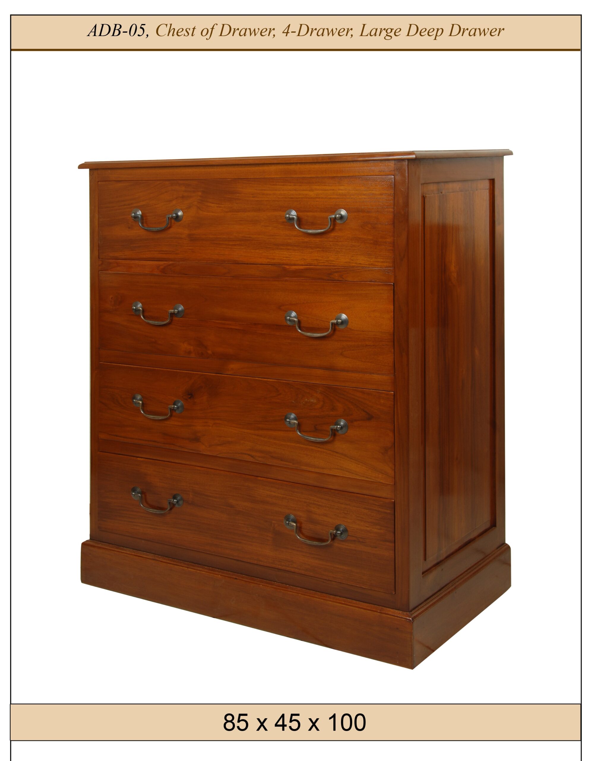  Chest of Drawer, 4-Drawer, Large, Deep Drawer