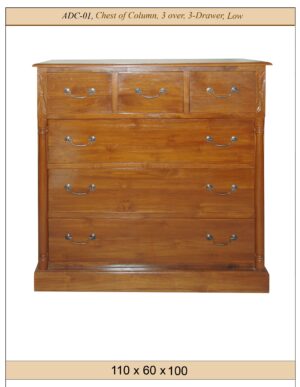 Chest of Column, 3 over 3-Drawer, Low