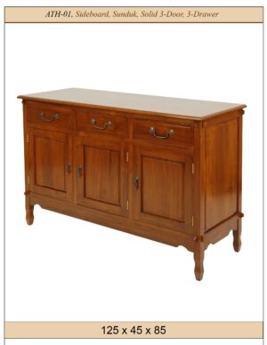 Sideboard Sunduk, Solid 3-Door, 3-Drawer