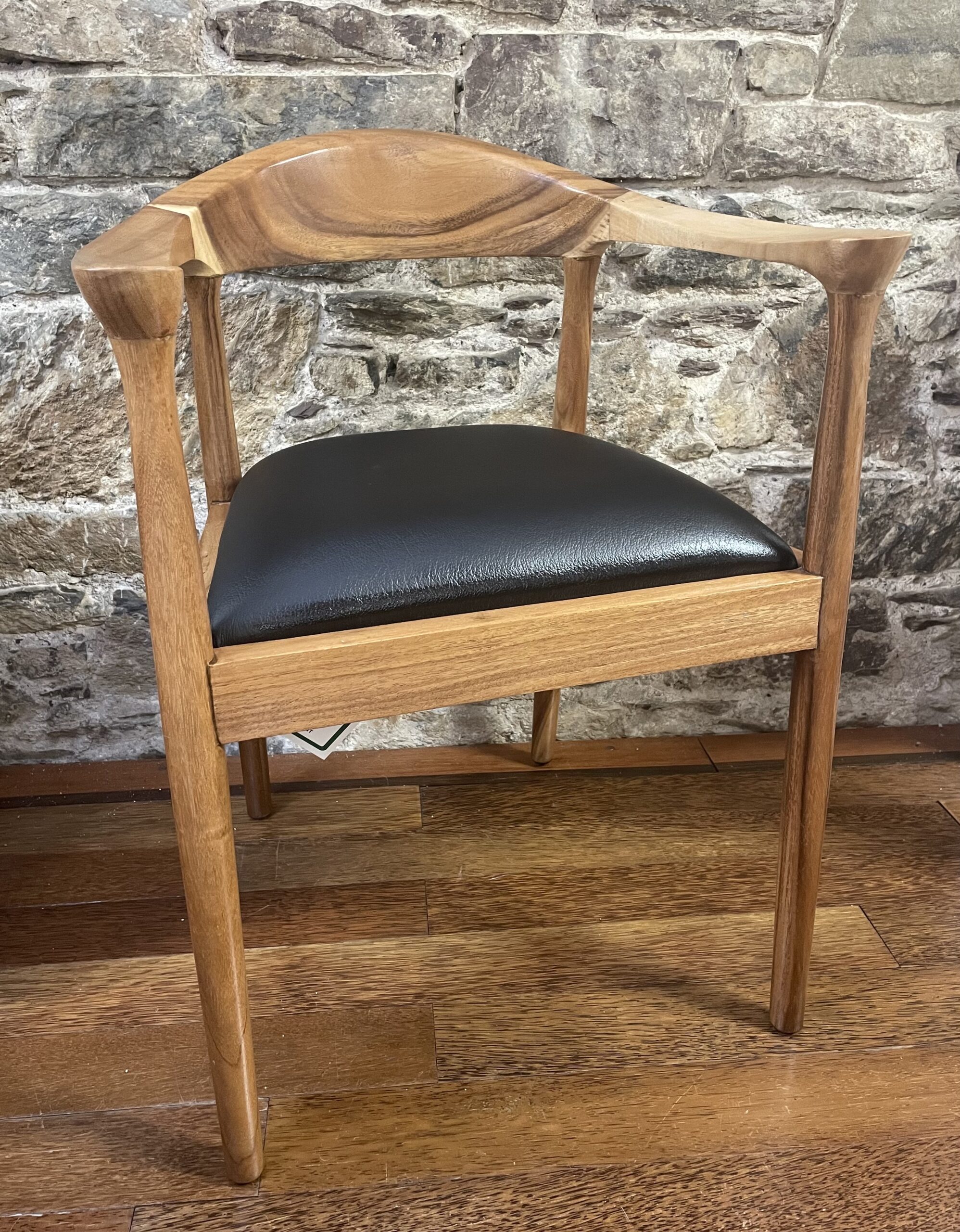  Retro Chair, Solid Trembesi, Black cushion